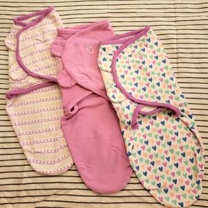 SwaddleMe Original Swaddle Wraps, Newborn, Hearts & Hoops S/M, set of 3.
